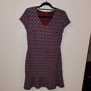Banana Republic Burgundy and Blue Mini Dress
